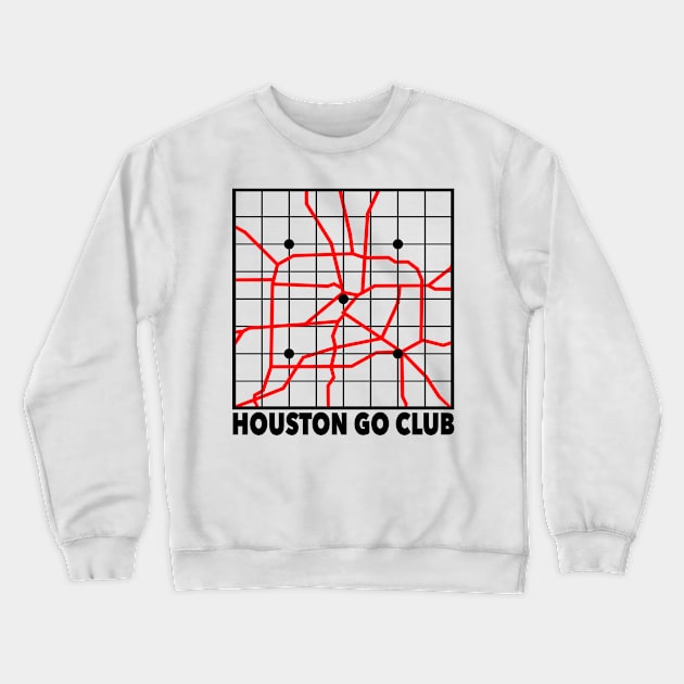 Houston Go Club (Black Lines) Crewneck Sweatshirt by Houston Go Club